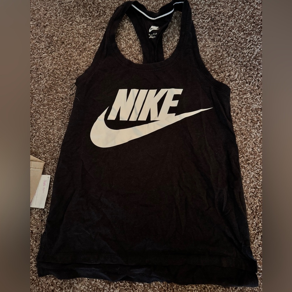 Nike Black and White Logo Tank Top
